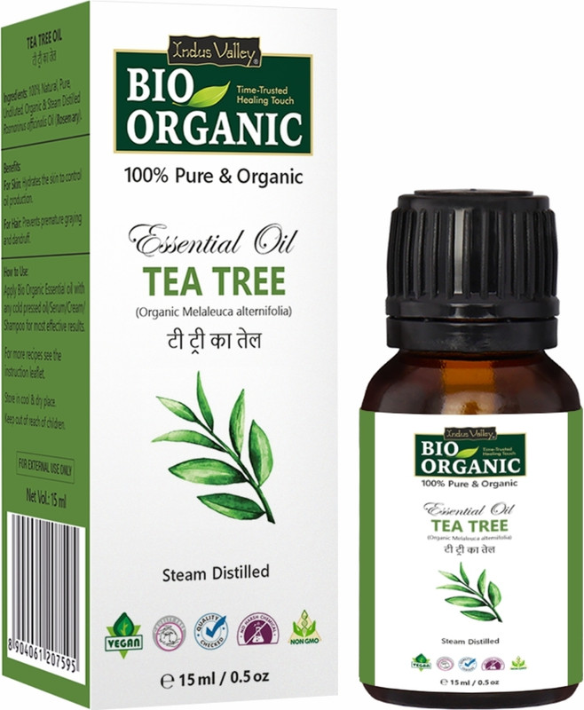 Indus Valley 100% Natural & Organic, Tea Tree Essential Oil & Dropper for Skin, Hair Care(15 ml)