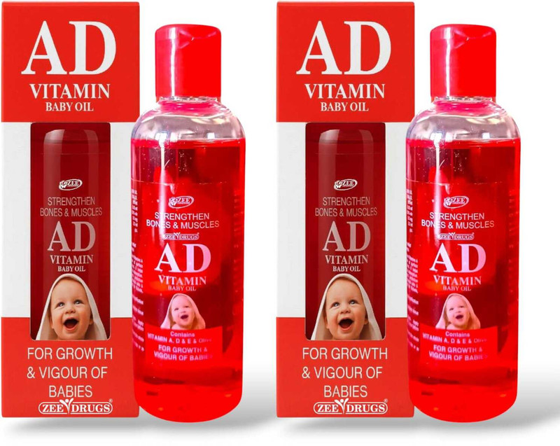 ZEE LAB Baby Massage Oil with Vitamin A, D, E, and Olive Oil, 100ml (Pack of 2)(200 ml)