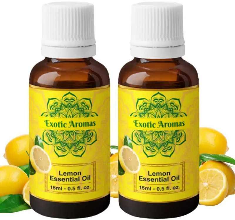Exotic Aromas Lemon Essential Oil for Skin, Hair & Aroma Therapy, Pack of 2(30 ml)