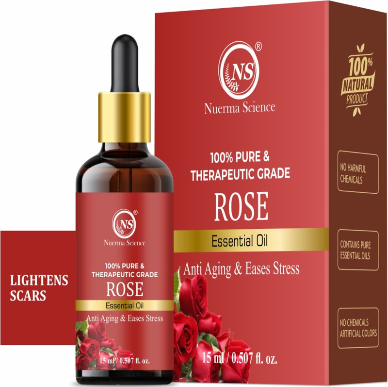 Nuerma Science Rose Essential Oil For Anti Stress, Skin Glow, Aromatheraphy(15 ml)