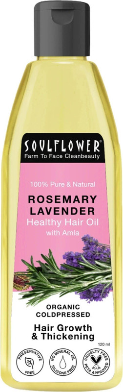 Soulflower Rosemary Lavender Essential | Pure, Organic & Cold Pressed Oil(120 ml)