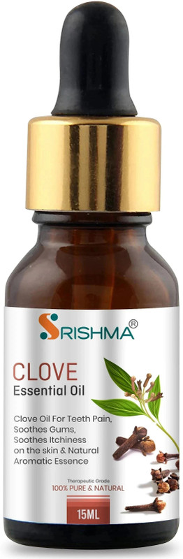 Srishma Clove Essential Oil ,Therapeutic Grade. Pure Clove Oil for Teeth, Skin and Hair(15 ml)