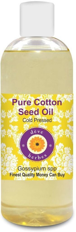 deve herbes Pure Cotton Seed Oil (Gossypium spp)-100% Natural Therapeutic Grade Cold Pressed(200 ml)