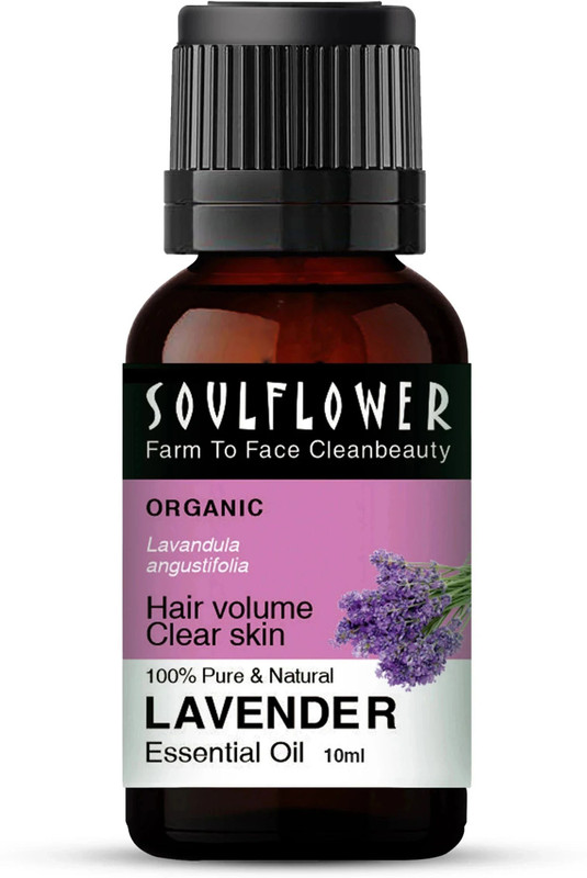 Soulflower Lavender Essential Oil | For Hair Growth, Skin Care, Stress Relief | 100% Pure |(10 ml)