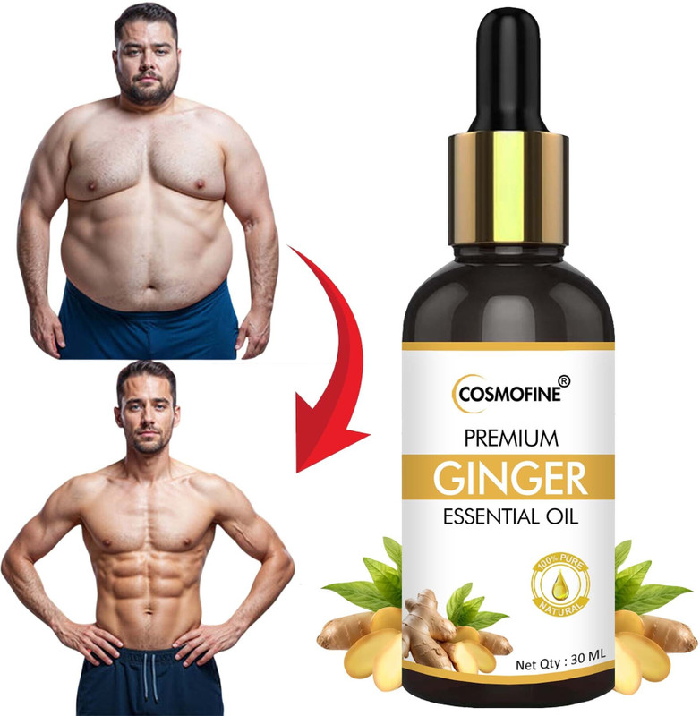 cosmofine Ginger Essential Oil for Excess Fat Burn, Hair Growth, Skin Care, Aromatherapy(30 ml)