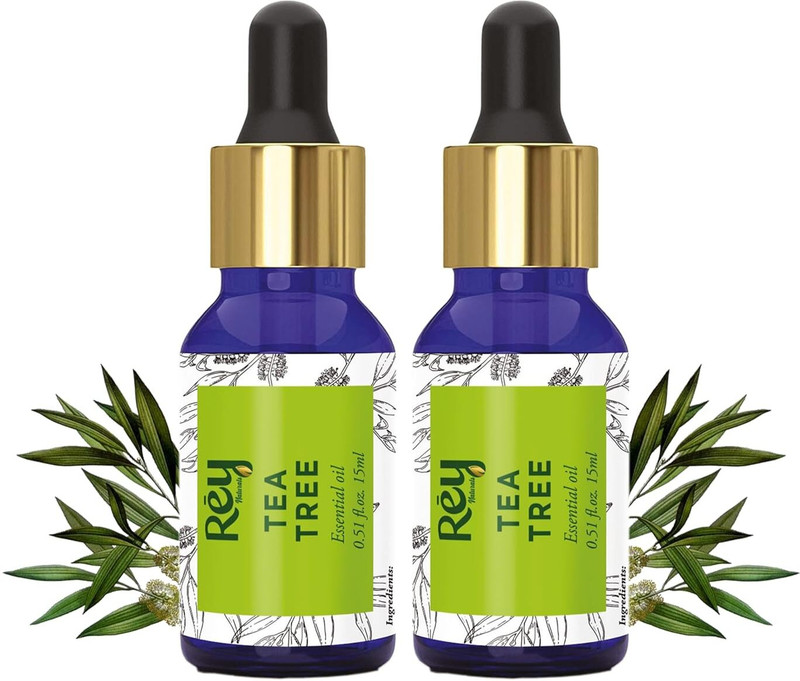 Rey Naturals Tea Tree Essential Oil - Pure, Organic, Undiluted | For Hair Growth, Skin, Acne(30 ml)