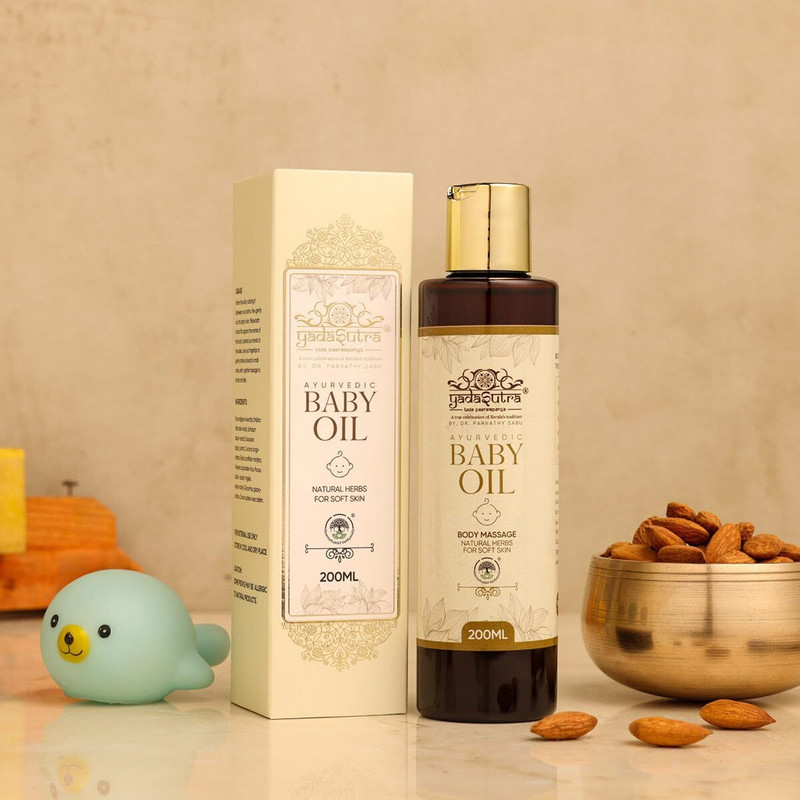 YADA SUTRA Baby Massage Oil For Glowing Skin, Natural Oil Everyday Baby Skin Care(200 ml)