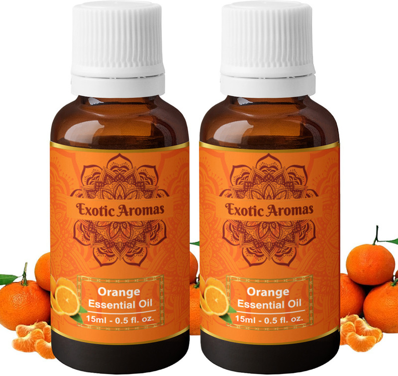 Exotic Aromas Orange Essential Oil (Sweet) for Aroma, Hair Growth & Radiant Skin, Pack of 2(30 ml)