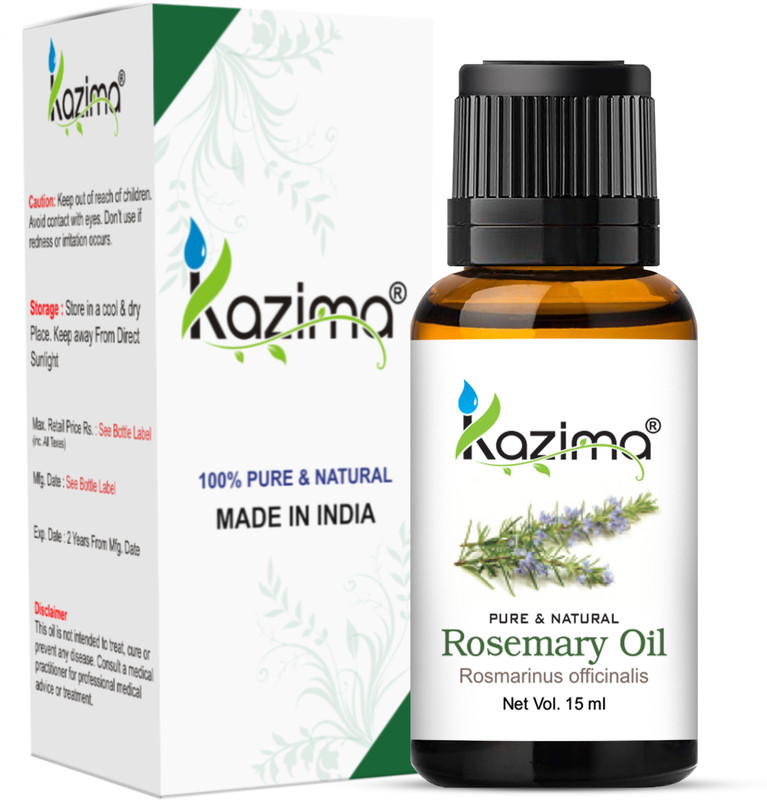 Kazima Rosemary Essential Oil (15ML) Pure Natural - Use For Aromatherapy, Health Boost, Hair Re-Growth, Skin Care, Face(15 ml)