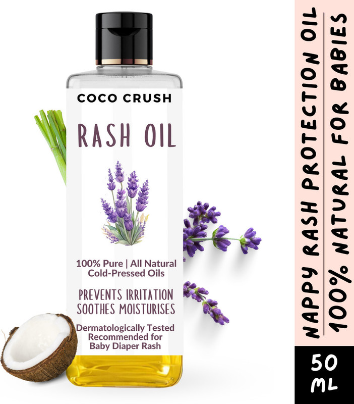 COCO CRUSH Rash Oil for Babies - Diaper & Nappy Rash Relief, Organic, Prevents Irritation(50 ml)