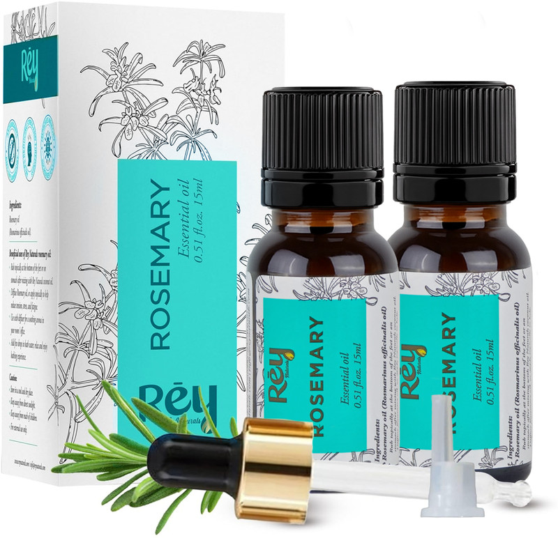 Rey Naturals Rosemary Essential Oil, Pure & Natural Hair Oil for Hair Growth, Skin & Dandruff(30 ml)