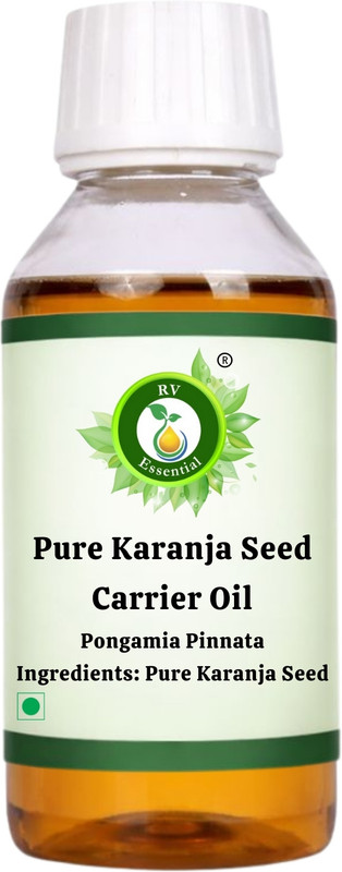 R V Essential Pure Karanja Seed Carrier Oil 200ml- Pongamia Pinnata (100% Pure and Natural Cold Pressed)(200 ml)