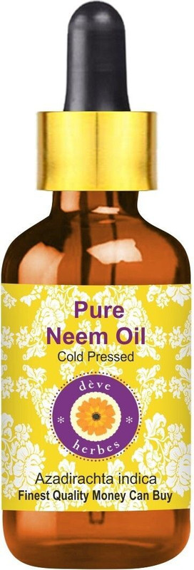 deve herbes Pure Neem Oil (Azadirachta indica) with Glass Dropper Cold Pressed(50 ml)