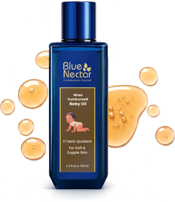 Blue Nectar Kumkumadi Baby Oil for Glowing Skin | 100% Natural & Safe for Delicate Skin(100 ml)