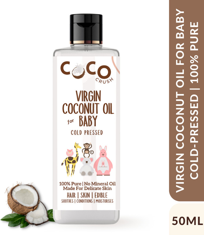 COCO CRUSH Virgin Coconut Oil for Baby Massage | Cold Pressed, Pure, Natural | Body, Hair(50 ml)