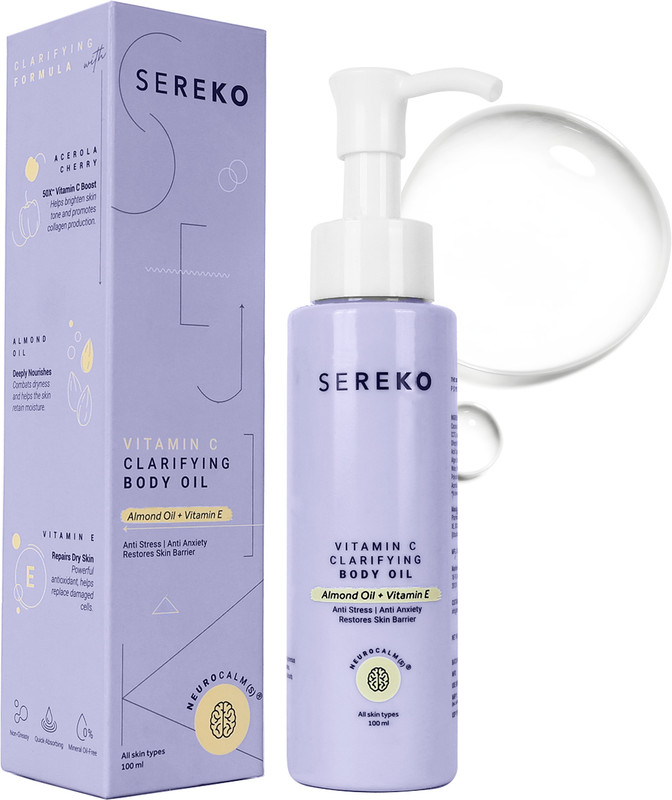 SEREKO Almond & Vitamin C Body Oil, Deeply Nourishes, Brighten Skin & Quick Absorbing(100 ml)
