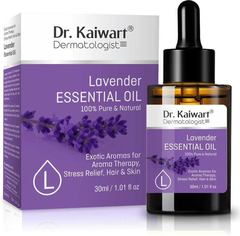 Dr. Kaiwart Lavender Essential Oil for Aroma Therapy, Stress Relief, Hair, Skin & Sleep(30 ml)