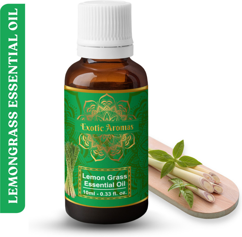 Exotic Aromas Lemongrass Essential Oil, 100% Pure and Natural, For Aromatherapy , Skin & Hair(10 ml)