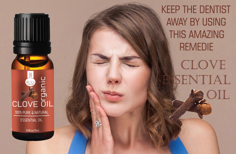 RUZA Clove Essential Oil 100% Pure for Teeth|Skin|Hair(15 ml)