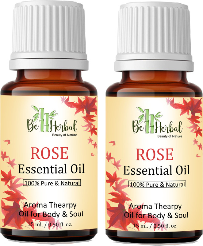 BE HERBAL Rose Essential Oil For Anti Stress, Skin, Face and Hair Oil & 100% Pure Natural(15 ml)