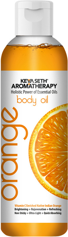 KEYA SETH AROMATHERAPY Skin Defence Orange Body Oil Skin Lightening, Rejuvenating Non-Sticky for Daily Use After Bath, Massage Oil Enriched with Orange & Vitamin C(400 ml)