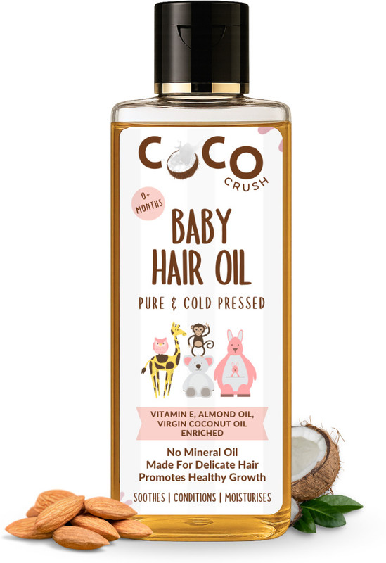 COCO CRUSH Cold-Pressed Baby Hair Oil with Vitamin E | Supports Soft, Healthy Hair Growth(100 ml)