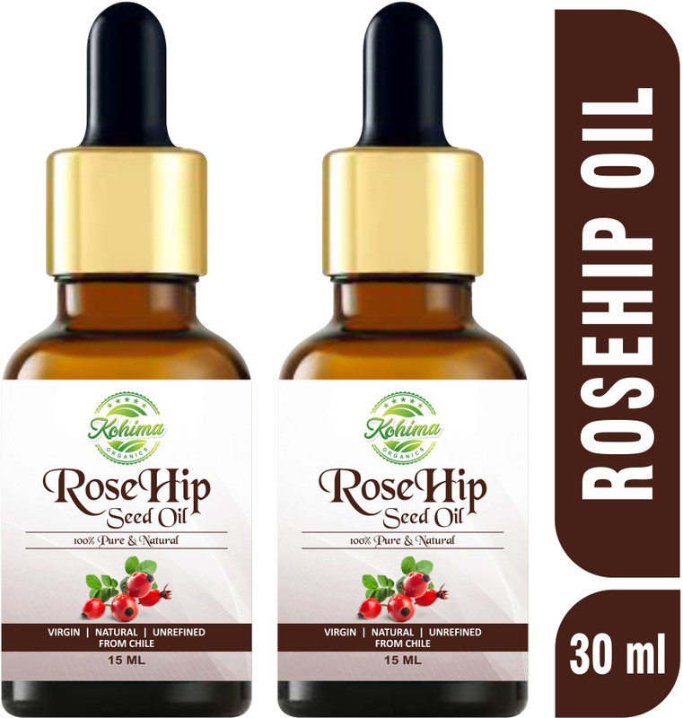 Kohima Organics Rosehip Seed Oil 100% Pure, Undiluted & Natural Therapeutic Grade Oil(30 ml)