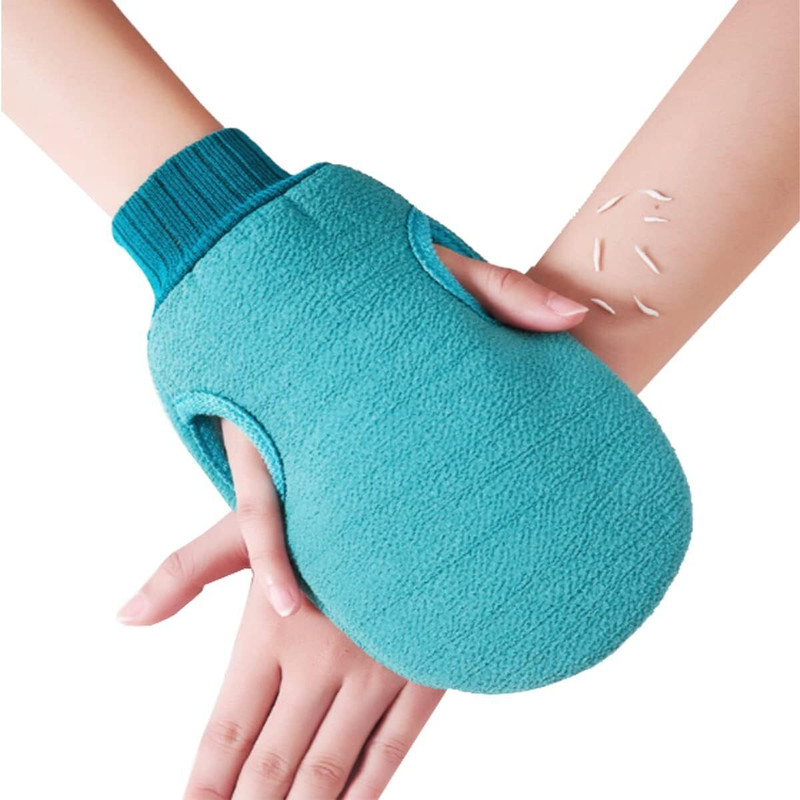 Cosluxe Exfoliating Gloves Natural Sponge Bath Gloves Body Loofah, Dead Skin Remover