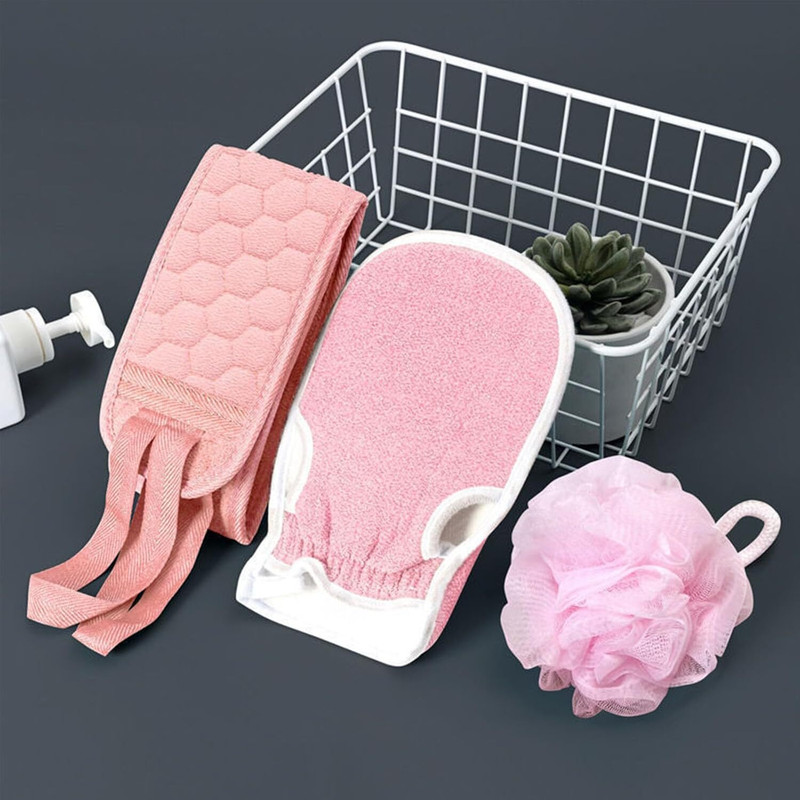 Sokmak PACK OF 2 Bath Brush Bath Shower Tool Set with Exfoliating Gloves