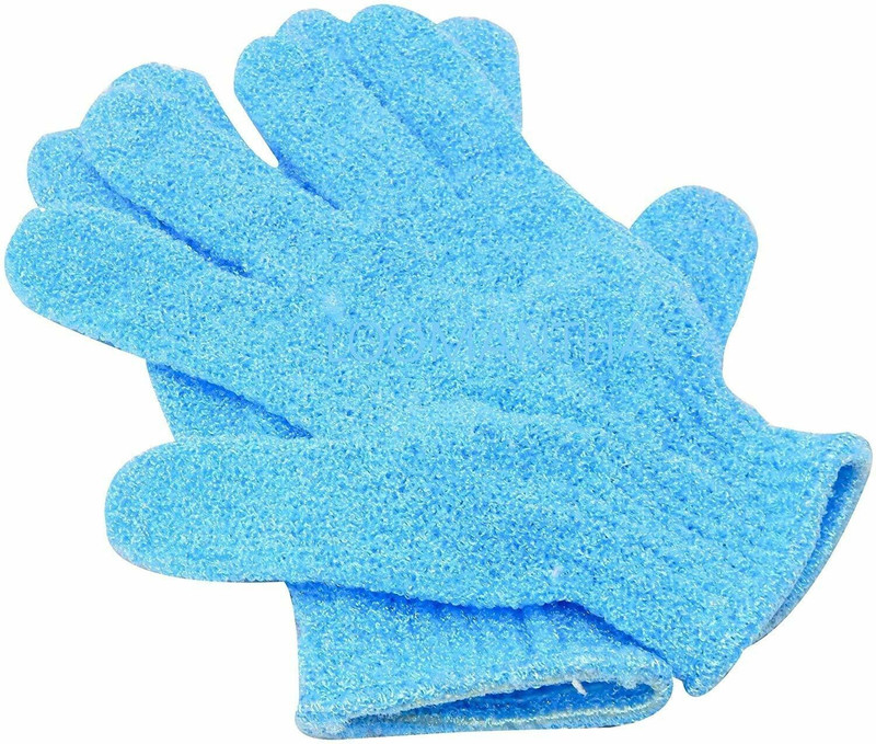 TREXEE (4 PAIR) Exfoliating Shower Bath Gloves for Shower, Spa, Massage and Body Scrubs, Dead Skin Cell Remover