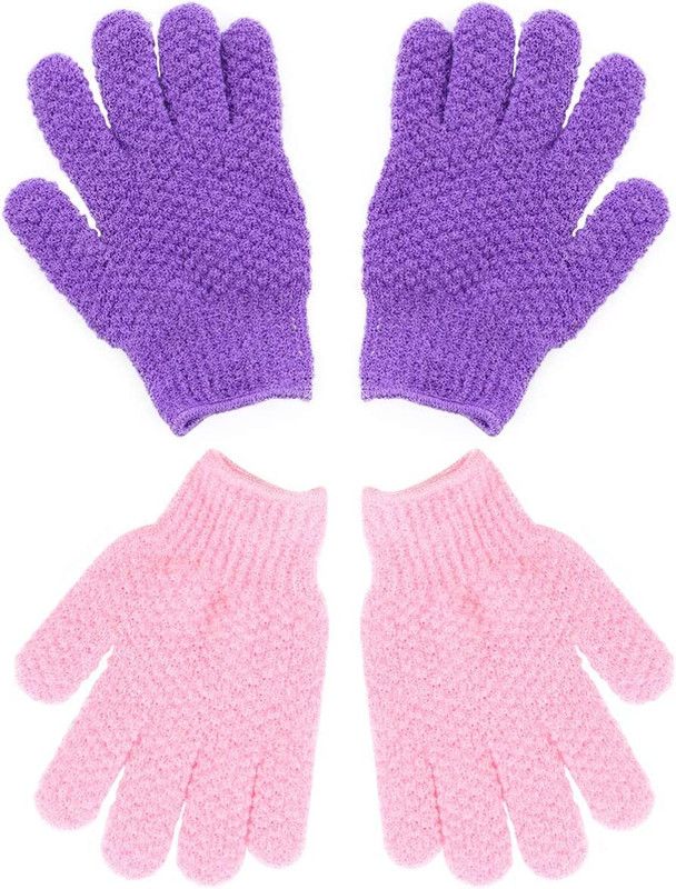 My Colors Set Of 2 Pair Bath Gloves Spa Massage Body Scrubber Cleaner