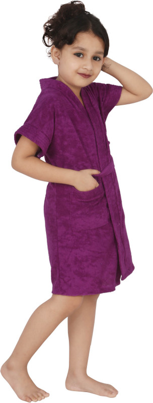 Superior Purple Medium Bath Robe(1 bathrobe, For: Baby Boys & Baby Girls, Purple)