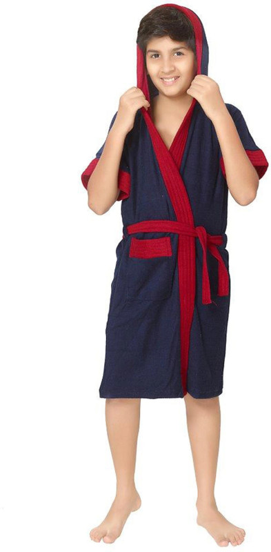 Sand Dune Navy Blue Free Size Bath Robe(1 Kids Bathrobe, For: Baby Boys & Baby Girls, Navy Blue)