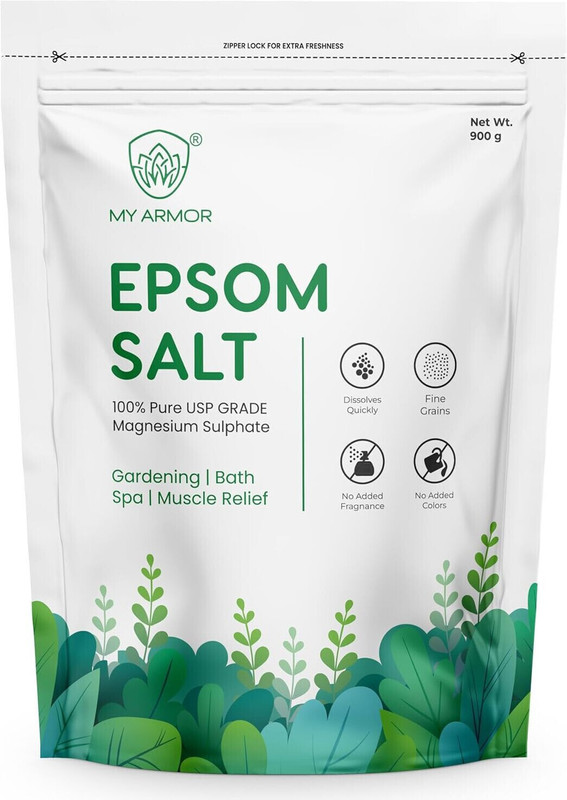 MY ARMOR Epsom Bath Salt 100% Pure, Relieves Muscle Aches and Pain, Unflavored-Free Scoop(900 g)