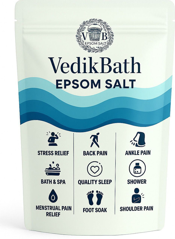 VedikBath Pure Epsom Salt | Muscle Relaxation & Spa Use |(500 g)