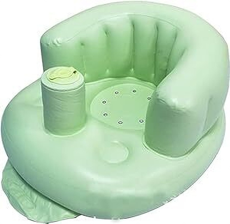 grofly Baby Bath Seat Inflatable Stool Infant Chair| Built-in Pump Bath Seat Household Baby Bath Seat(Multicolor)