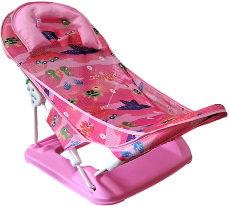 A to Z Hub Newborn Baby Bather | Bath Chair for Newborns and Infants 0-12 Months Baby Bath Seat(Pink)