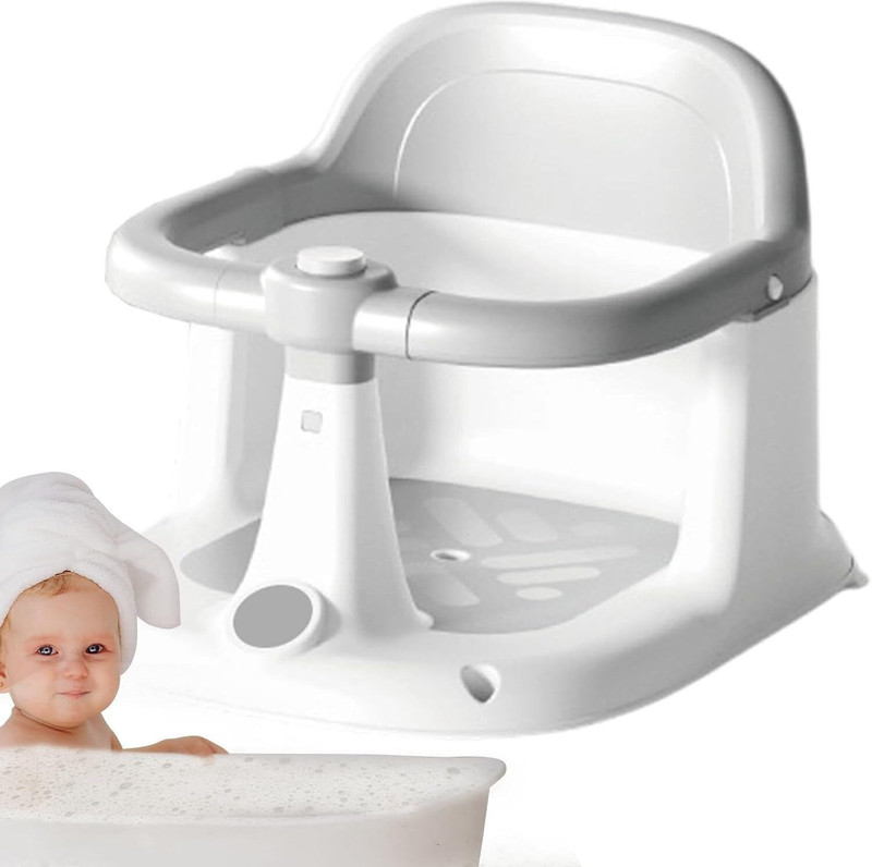 Krupaksh Bathtub Chair for Infants – Toddler Bath Support with 4 Strong Suction Cups Baby Bath Seat(Multicolor)