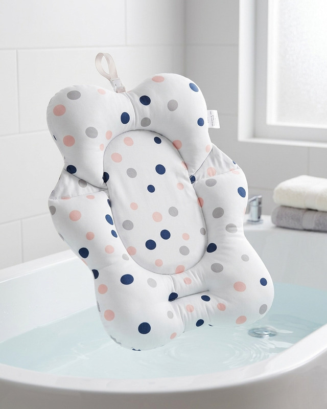 Safe-o-kid Baby Bath Support Harness –Soft, Anti-Slip, Quick-Dry Cushion with Safety Straps Baby Bath Seat(White)