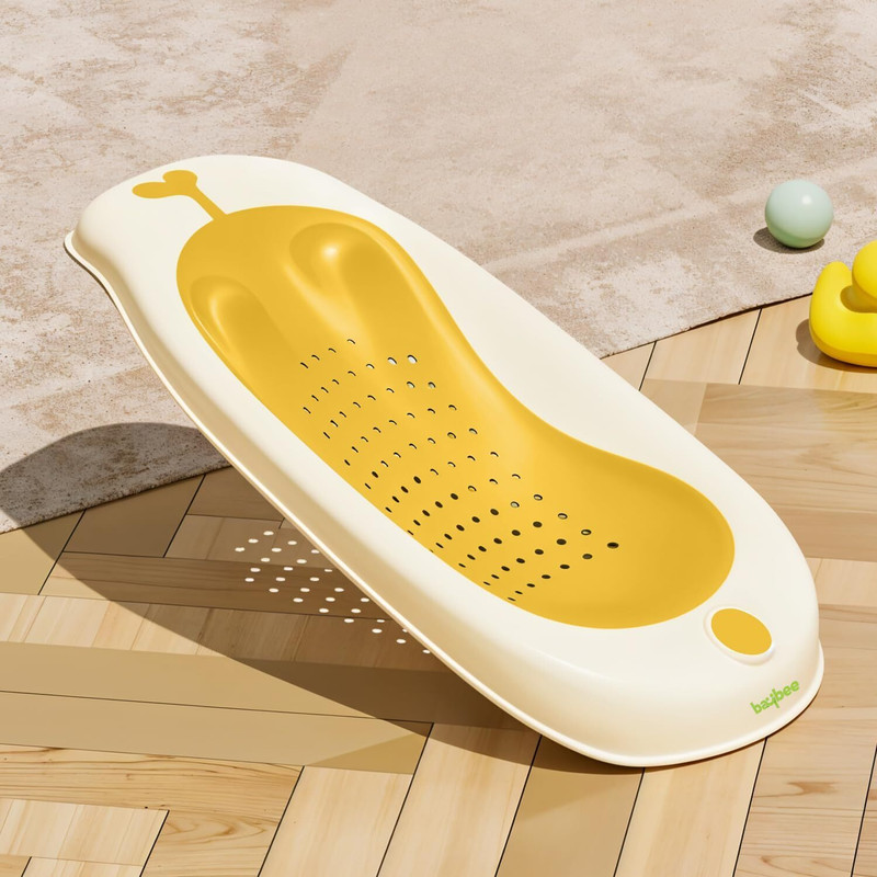 baybee Ziga Baby Bath tub Seat for Babies Portable Baby Bather NewBorn Baby Bathing Tub Baby Bath Seat(Anti NonSlip Edges, Suction Cup Baby Shower Bath Tub for 0 to 12 Months - Yellow)