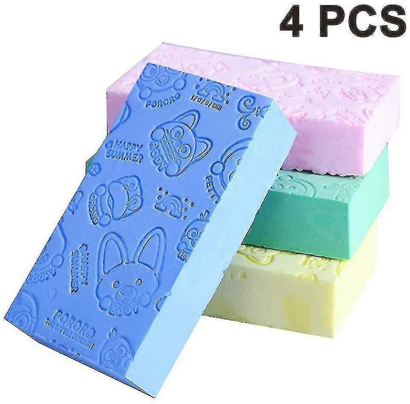 ANSHAURA Soft Exfoliating Body Sponge Shower Brush Dead Skin Remover Multicolor Pack of 4