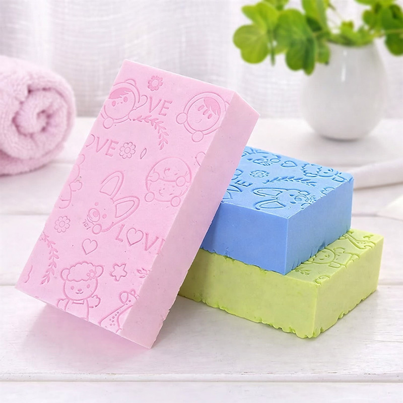 ANSHAURA 3 Pcs Multicolour Soft Exfoliating Body Sponge Foam Blocks for Bath