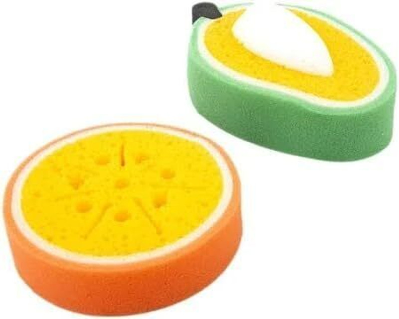 Vritti Fruit Shape Kitchen Sponge Dual Layer Non Scratch Dish Cleaning Scrubber