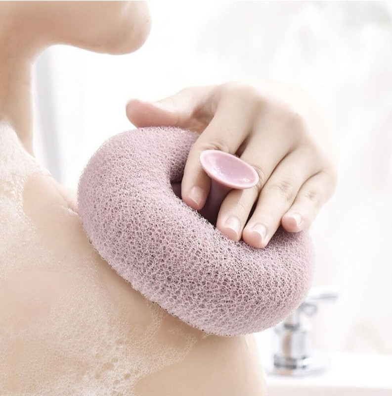 kayru 2-in-1 Bath Super Soft Suction Cup Bath Brush Loofah Bath Sponge Body Scrubber