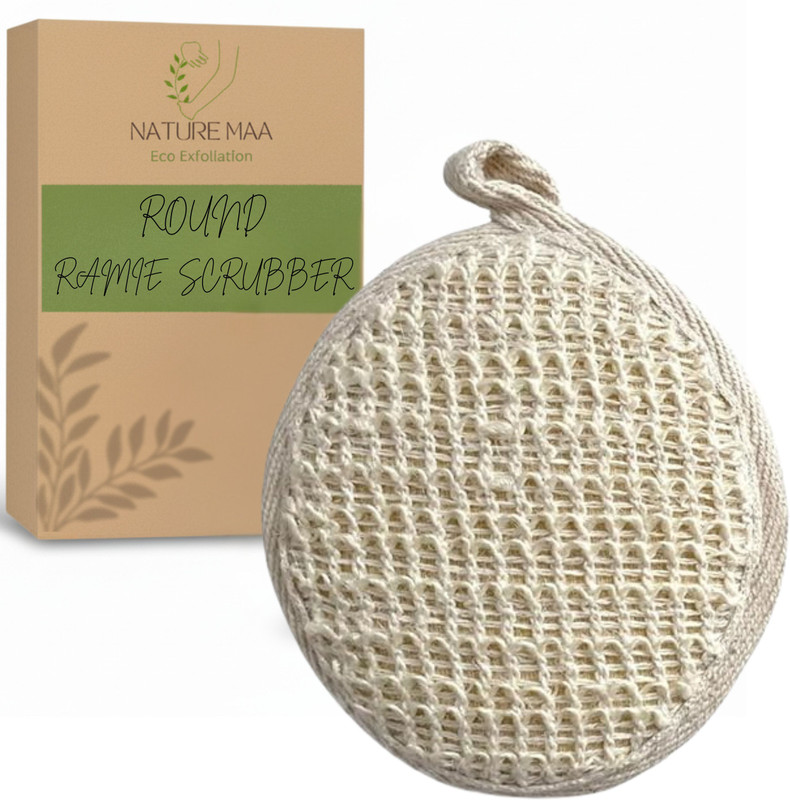 Nature Maa Natural Ramie Bath Loofah Scrubber Deep Cleansing Exfoliating Body Sponge