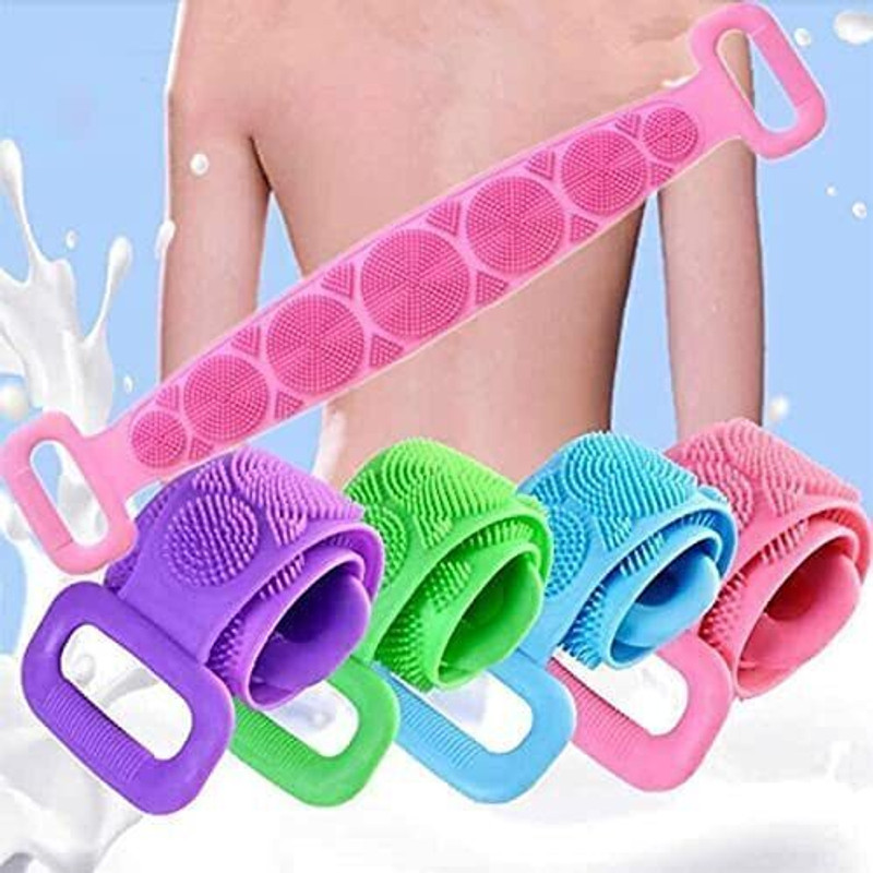 AMAZING STAR FASHION Bath Scrub and Silicon Back Scrubber Belt