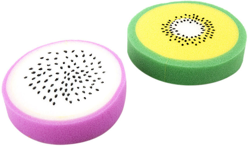 Baby Moo Sliced Dragon Fruit And Kiwi 2 Pk Baby Bath Sponge Baby Clean Scruber Multicolor