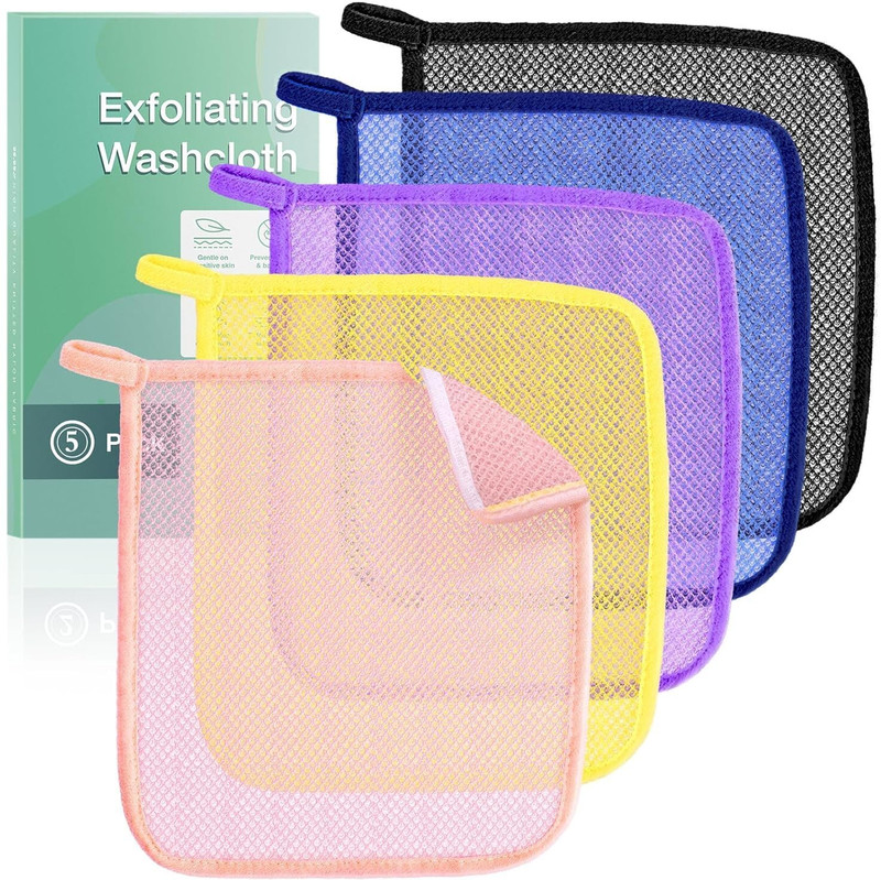 ZTOCOZ Exfoliating Washcloth Nylon Body Scrubber Bath Cloth, Deep Cleaning Skin 2 PCS