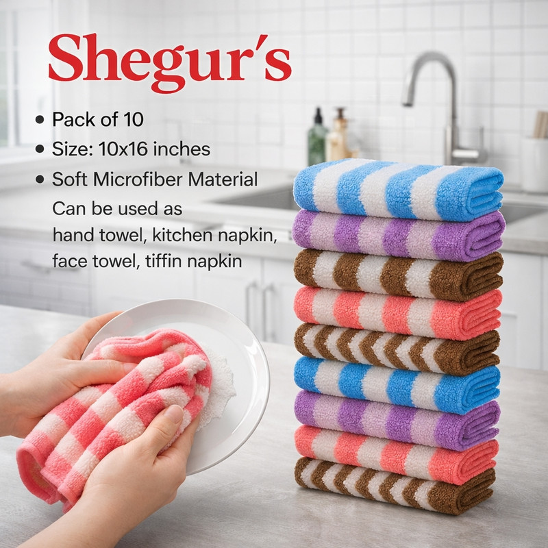 shegur's Microfiber 450 GSM Sport, Face, Hand Towel(Pack of 10)