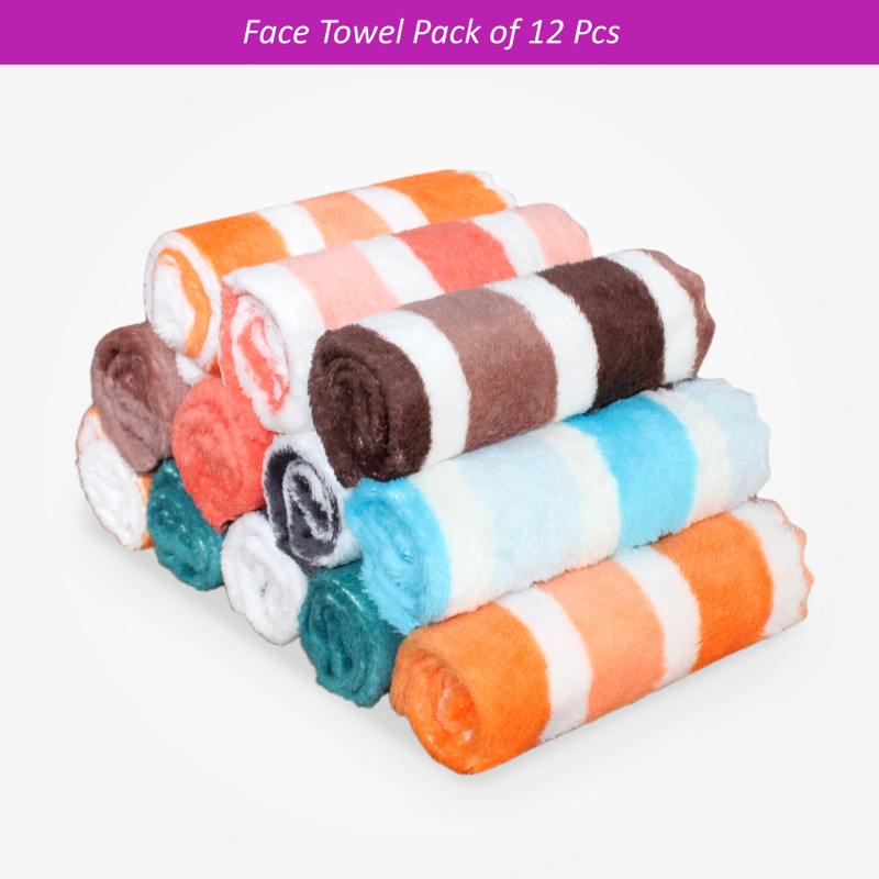 PPC COLLECTION Microfiber 300 GSM Face, Hand Towel Set(Pack of 12)